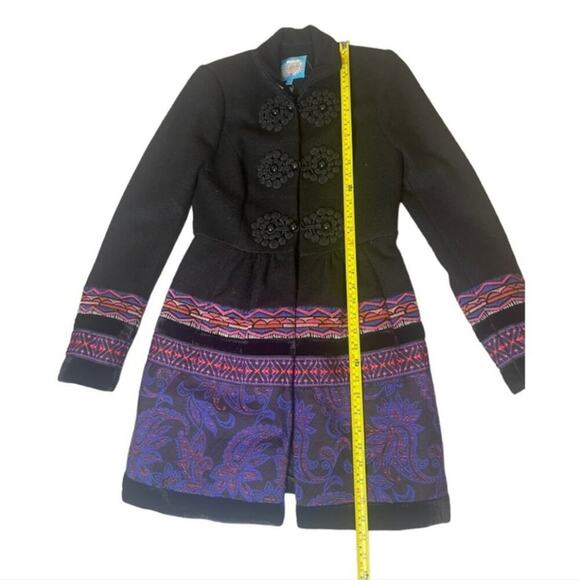 Anthropologie Plenty Tracy Reese Loma Stitched Embroidered Wool Blend Coat 6 - Picture 16 of 16